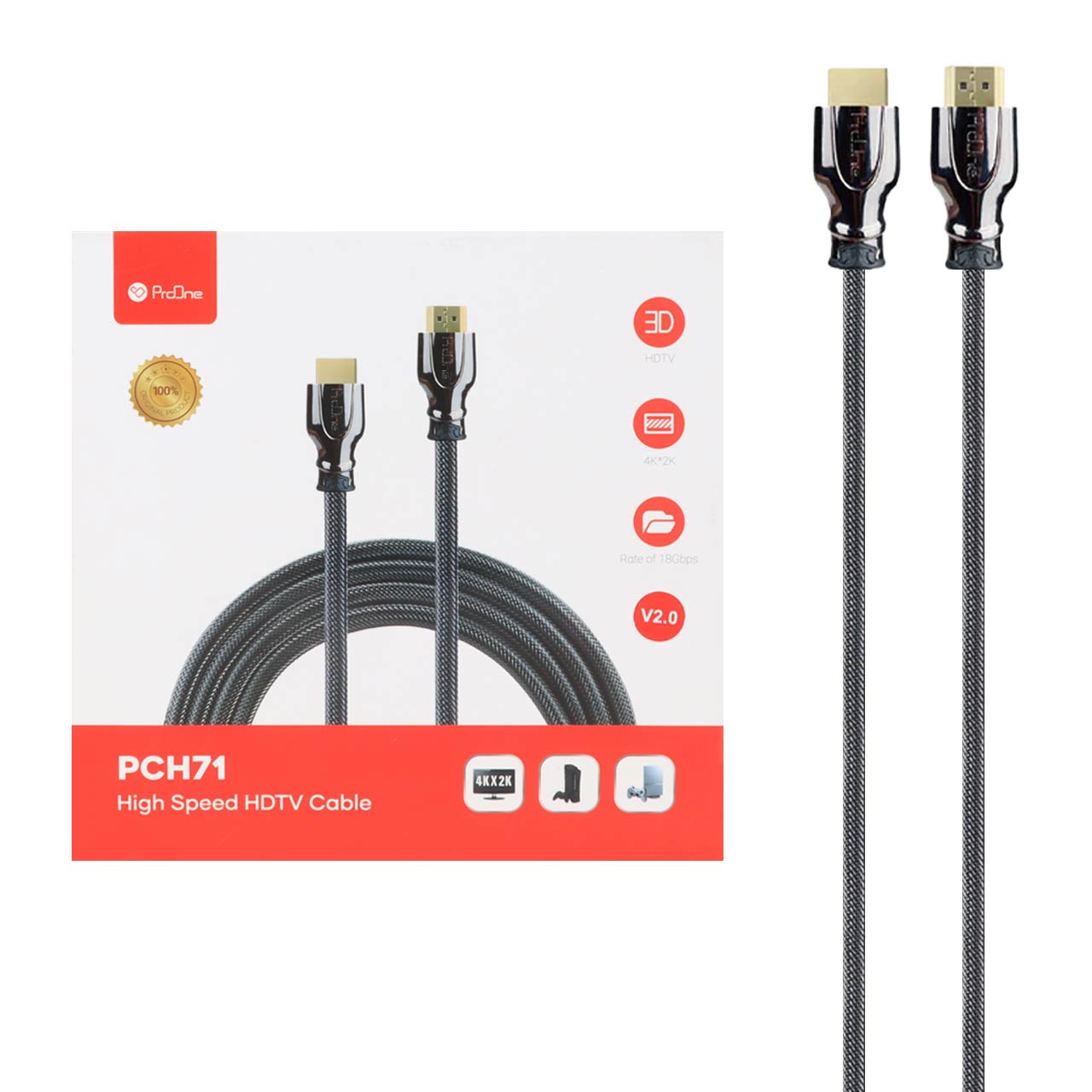 کابل 2 متری ProOne HDMI مدل PCH71 - مشکی